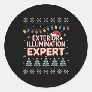 Exterior Illumination Expert Christmas Lights Disp Classic Round Sticker