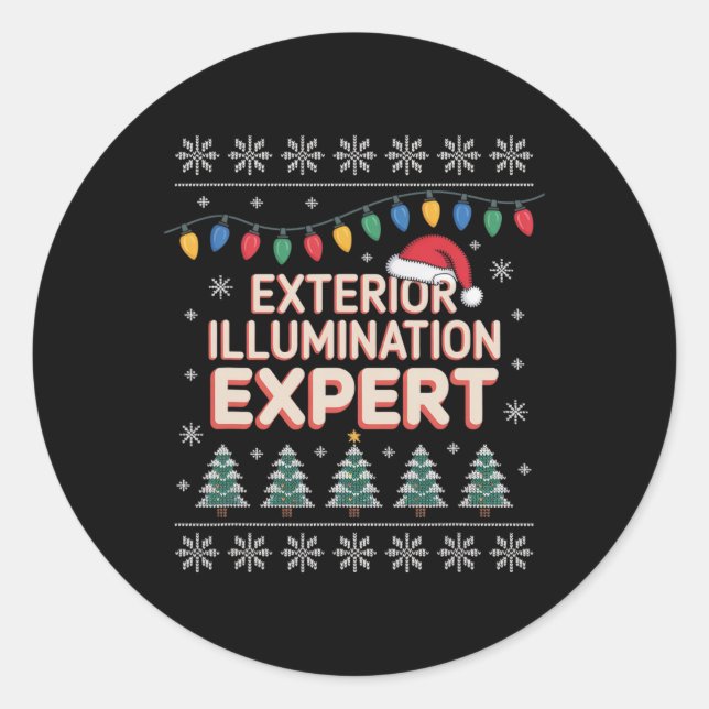 Exterior Illumination Expert Christmas Lights Disp Classic Round Sticker (Front)