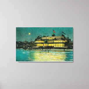 Exterior Night View of the Neptune Casino & Canvas Print