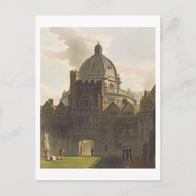 Exterior of Brasenose College and Radcliffe Librar Postcard (Front)