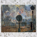 Exterior of Gare Saint-Lazare by Claude Monet Jigsaw Puzzle<br><div class="desc">Exterior of Gare Saint-Lazare, The Signal (1877) by Claude Monet is a vintage impressionism fine art painting, part of a 12 painting series. The Gare Saint-Lazare, one of Paris’s largest and busiest train stations. About the artist: Claude Monet was a founder of the French impressionist painting movement with most of...</div>
