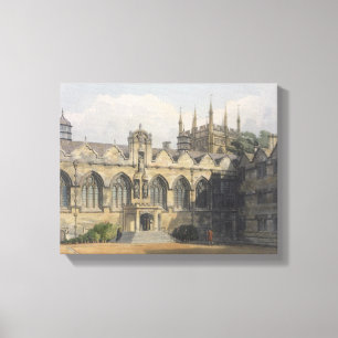Exterior of Oriel College, illustration from the ' Canvas Print