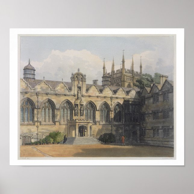 Exterior of Oriel College, illustration from the ' Poster (Front)