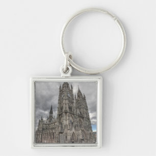 Exterior of the Basilica in Quito, Ecuador Key Ring