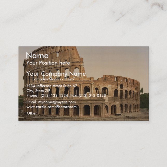 Exterior of the Coliseum, Rome, Italy classic Phot Business Card (Front)