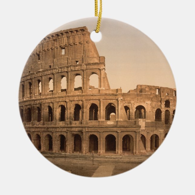 Exterior of the Colosseum, Rome, Italy Ceramic Tree Decoration (Front)