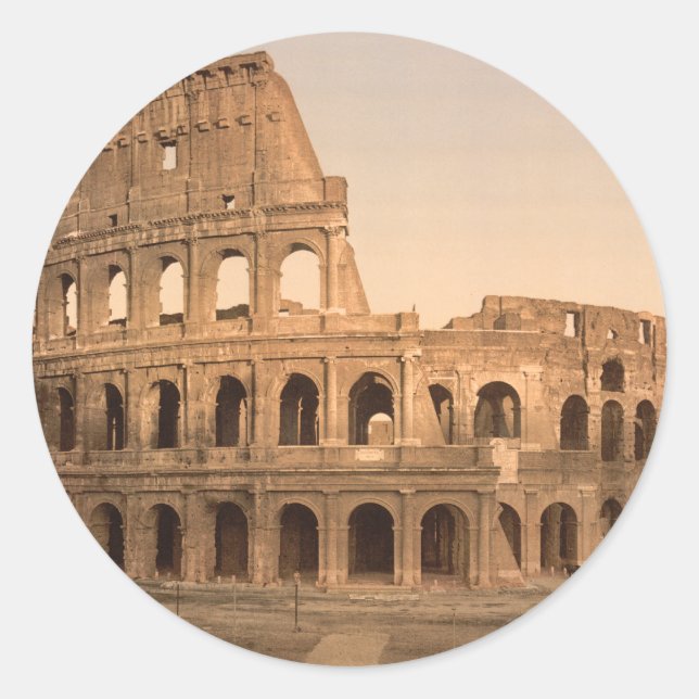 Exterior of the Colosseum, Rome, Italy Classic Round Sticker (Front)