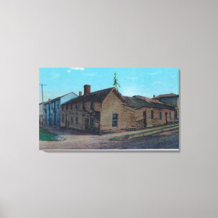Exterior View of 1st Wooden Bldg in CA Canvas Print