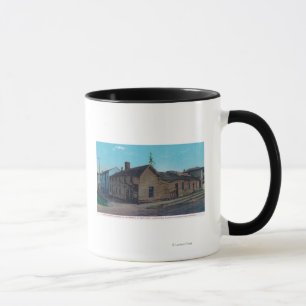 Exterior View of 1st Wooden Bldg in CA Mug