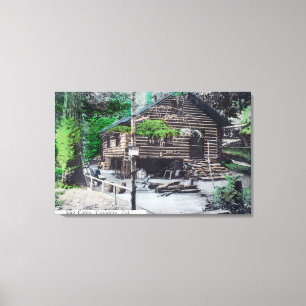Exterior View of a Log CabinCazadero, CA Canvas Print
