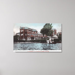 Exterior View of a Sanitorium on Bay Shore Canvas Print