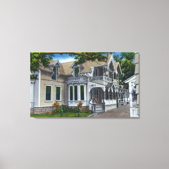 Exterior View of a Typical Ginger Bread House Canvas Print (Front)