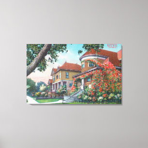 Exterior View of a Typical Residence Canvas Print
