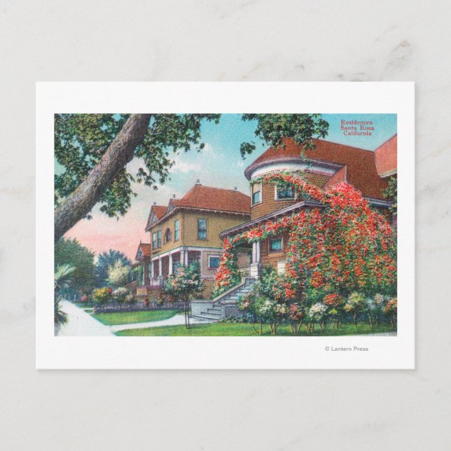 Exterior View of a Typical Residence Postcard (Front)