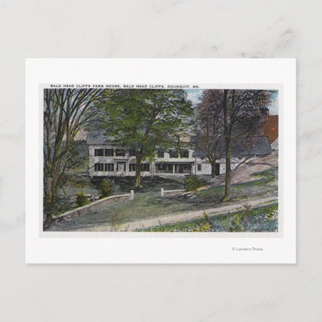 Exterior View of Bald Head Cliffs Farm House Postcard (Front)