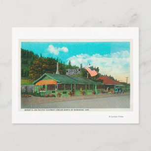 Exterior View of Brand's BBQ Restaurant Postcard