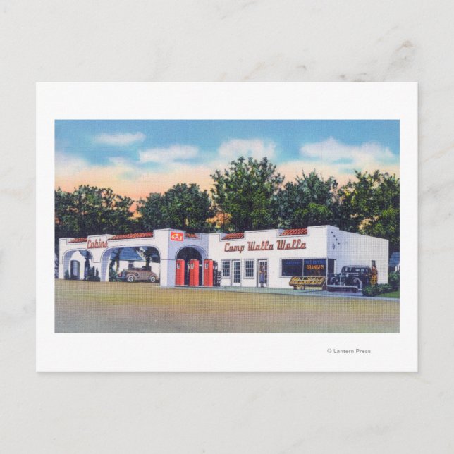 Exterior View of Camp Walla Walla Postcard (Front)