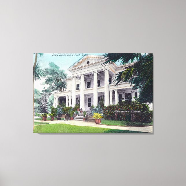 Exterior View of Commandant's House, Navy Yard Canvas Print (Front)