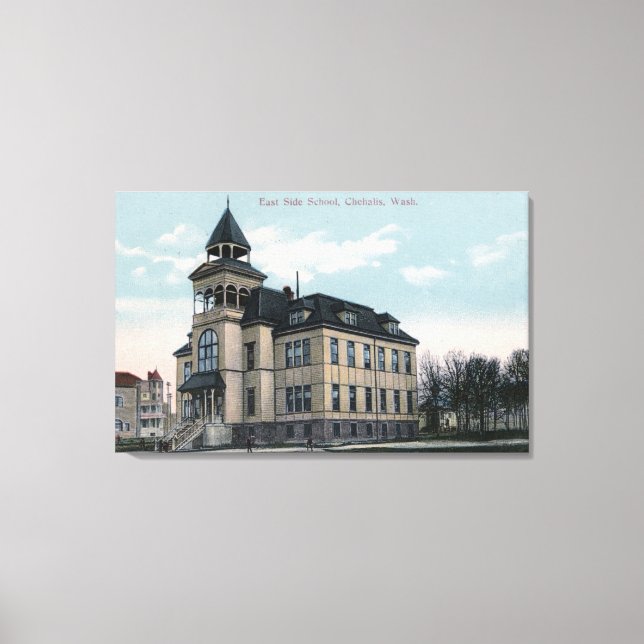 Exterior View of East Side School Bldg Canvas Print (Front)