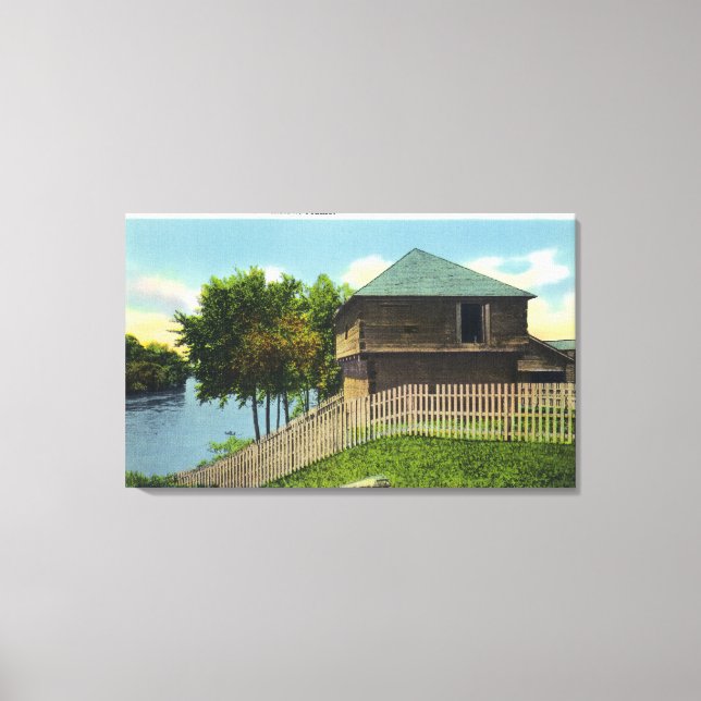 Exterior View of Fort Halifax Canvas Print (Front)