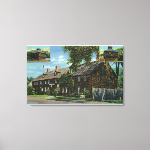 Exterior View of Ft. Western and Block Houses Canvas Print