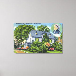 Exterior View of Harriet Beecher Stowe's Canvas Print