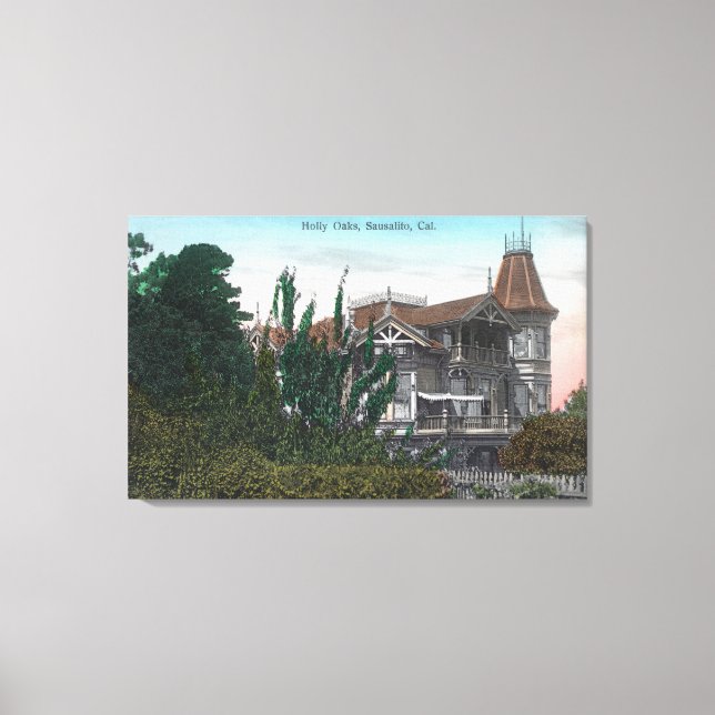 Exterior View of Holly Oaks Building Canvas Print (Front)