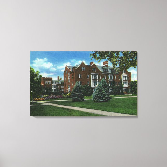 Exterior View of Josselyn Hall, Vassar College Canvas Print (Front)