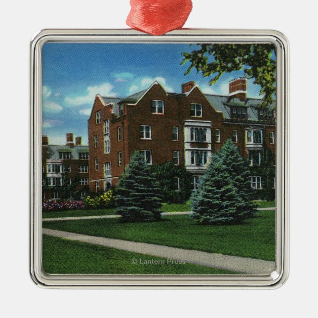 Exterior View of Josselyn Hall, Vassar College Metal Tree Decoration (Front)