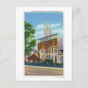 Exterior View of Little Church Around the Postcard