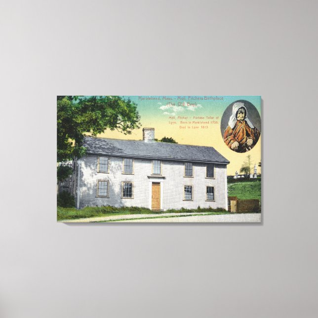 Exterior View of Moll Pitchers Birthplace Canvas Print (Front)