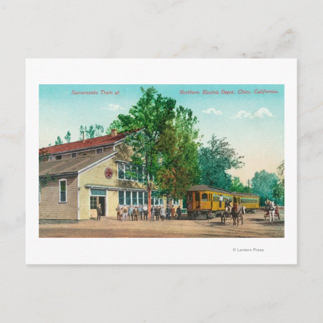 Exterior View of Northern Electric Depot Postcard (Front)