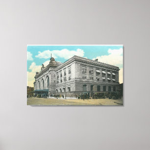 Exterior View of NY Central Railroad Station Canvas Print