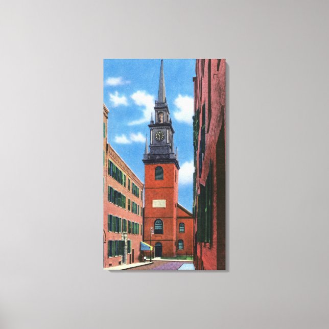 Exterior View of Old North Church Canvas Print (Front)