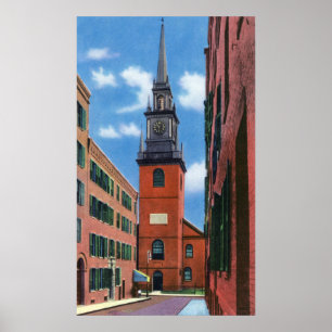 Exterior View of Old North Church Poster