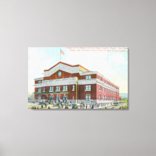 Exterior View of OR-WA Railroad Depot Canvas Print