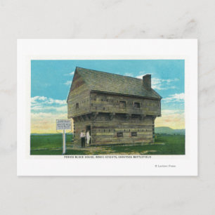 Exterior View of Period Block House Postcard