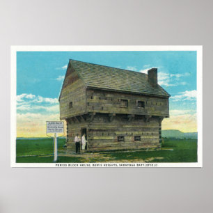 Exterior View of Period Block House Poster