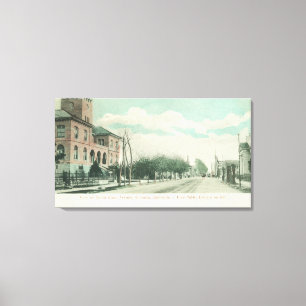 Exterior View of Public Library on Santa Clara Canvas Print