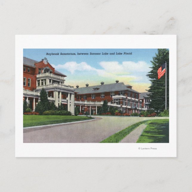 Exterior View of Raybrook Sanatorium Postcard (Front)