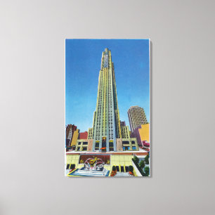 Exterior View of RCA Bldg, Rockefeller Centre Canvas Print