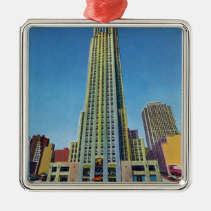 Exterior View of RCA Bldg, Rockefeller Centre Metal Tree Decoration