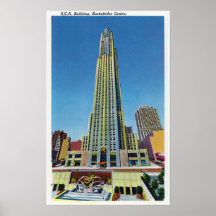 Exterior View of RCA Bldg, Rockefeller Centre Poster