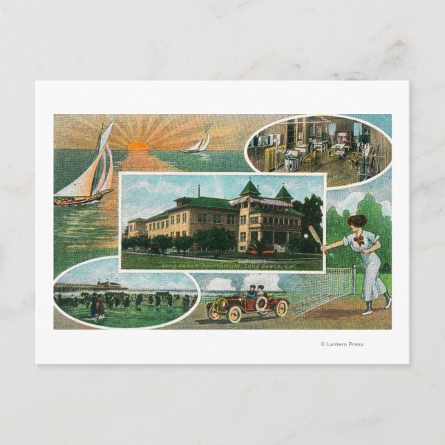 Exterior View of Sanitorium and Scenic Views Postcard (Front)