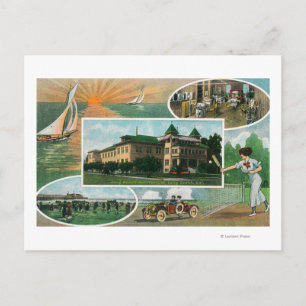 Exterior View of Sanitorium and Scenic Views Postcard