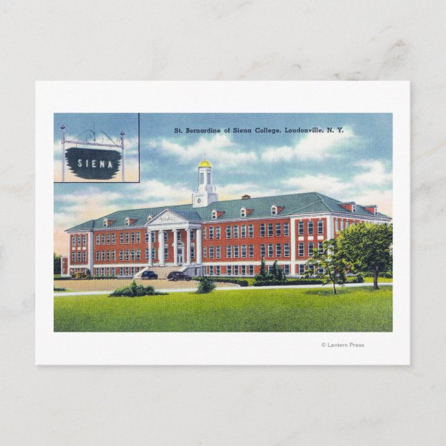 Exterior View of St. Bernardine of Siena Postcard (Front)