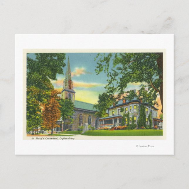 Exterior View of St. Mary's Cathedral Postcard (Front)