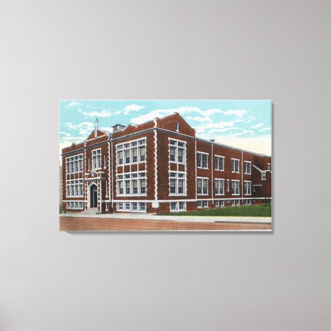 Exterior View of St. Mary's School and Hall Canvas Print (Front)