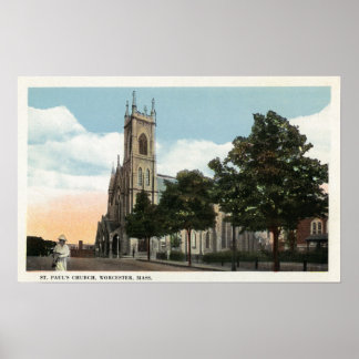 Exterior View of St. Paul's Church Poster