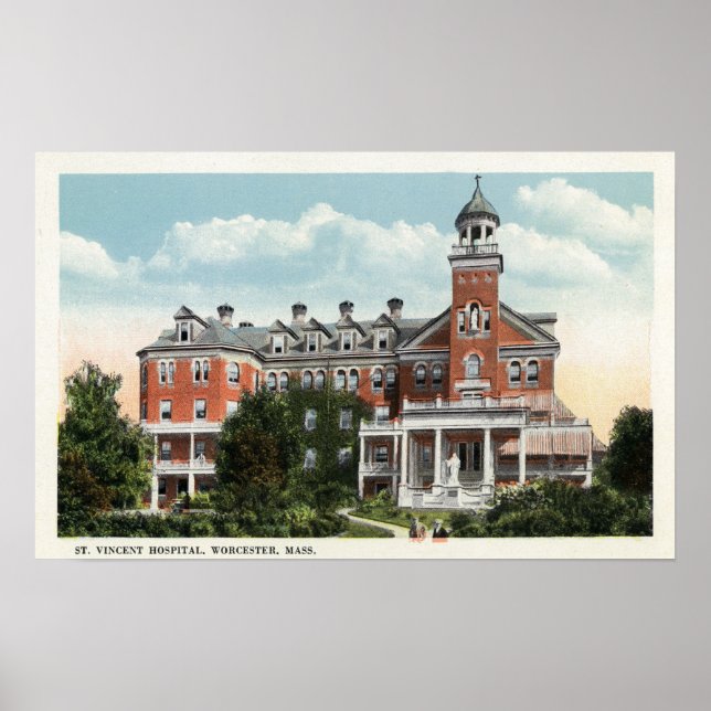 Exterior View of St. Vincent Hospital Poster (Front)